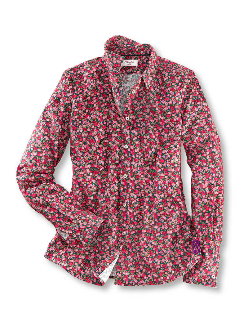 Cordbluse mit Liberty-Print Pomegranate