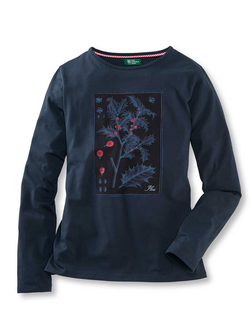 Langarmshirt mit Ilex-Print