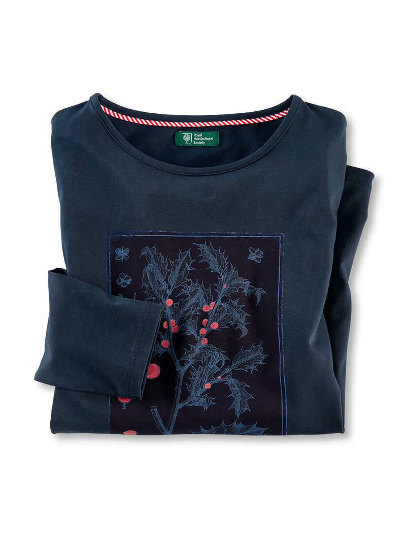 Langarmshirt mit Ilex-Print