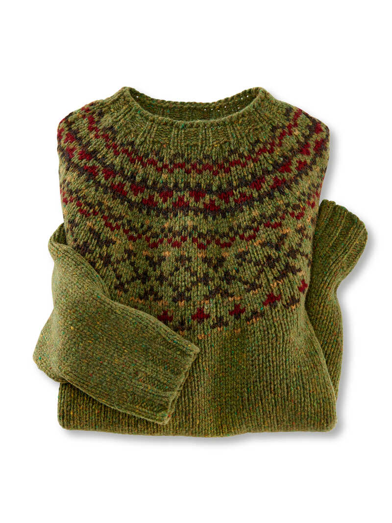 Schottischer Donegal-Pullover mit Fair Isle Miuster