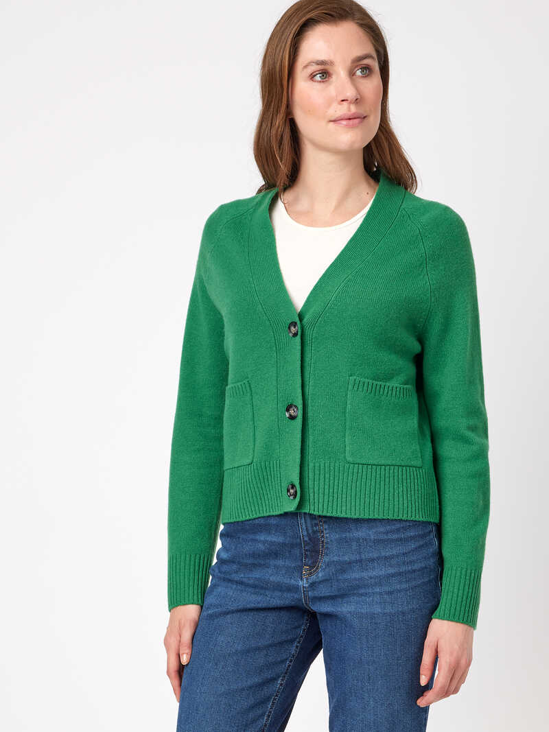 Grne Damen-Strickjacke