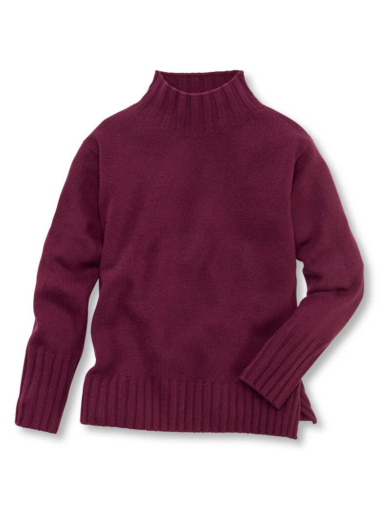 Roter Wollpullover fr Damen