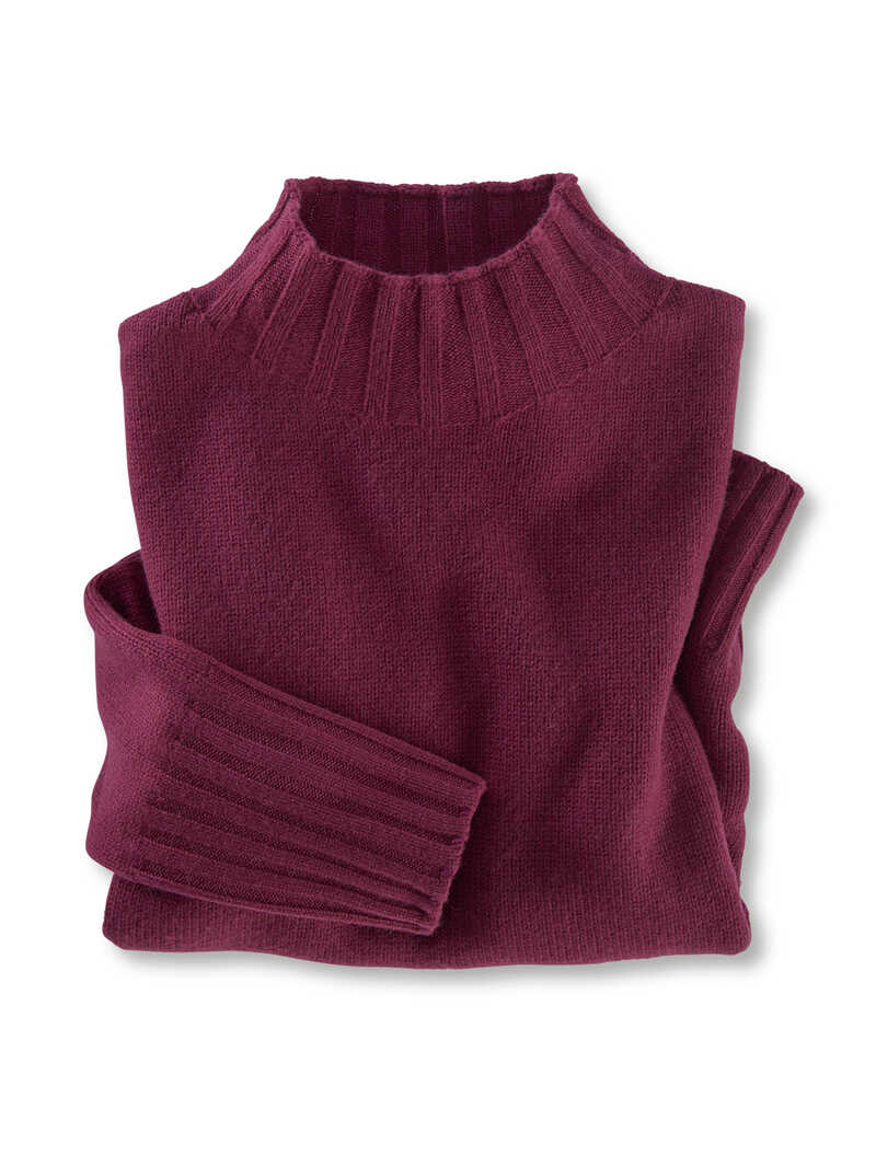 Roter Wollpullover fr Damen