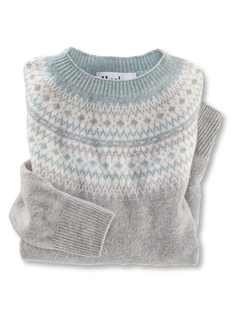 Fair-Isle-Merino-Pullover mit Kaschmir