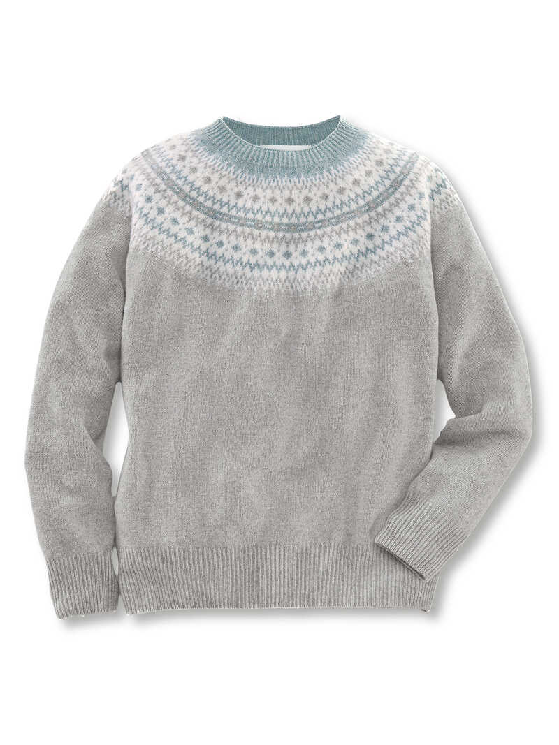 Fair-Isle-Merino-Pullover mit Kaschmir