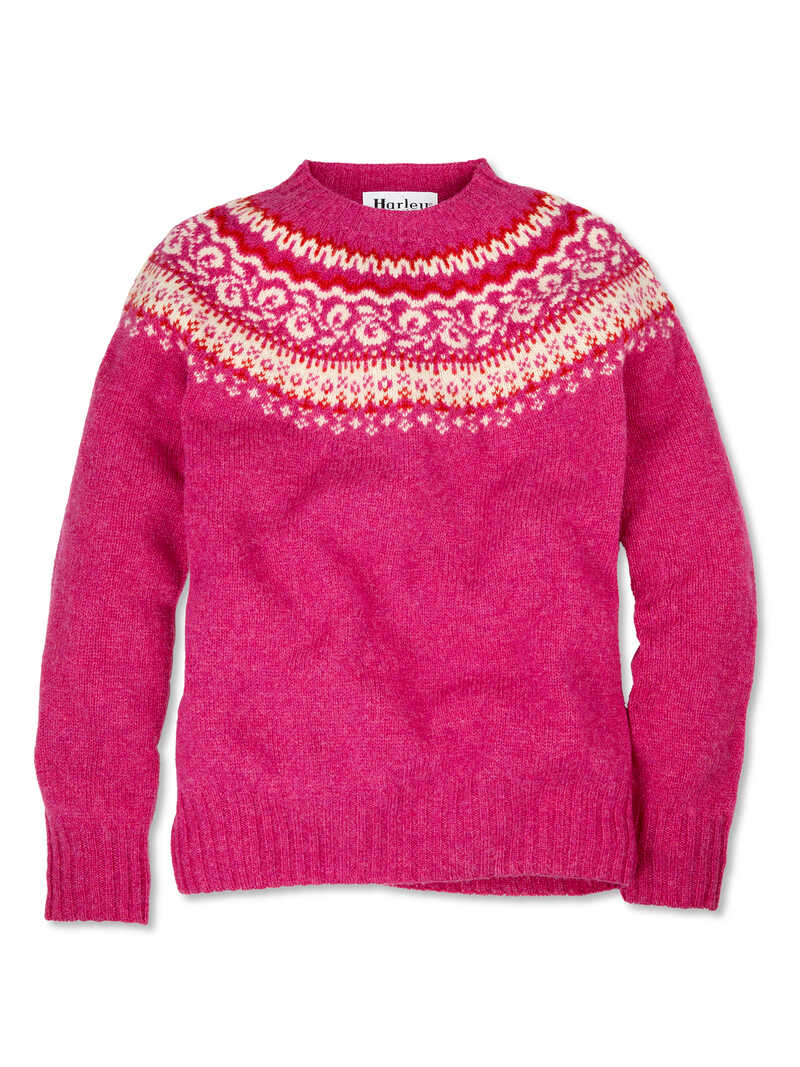 Fair-Isle-Pullover aus Shetlandwolle