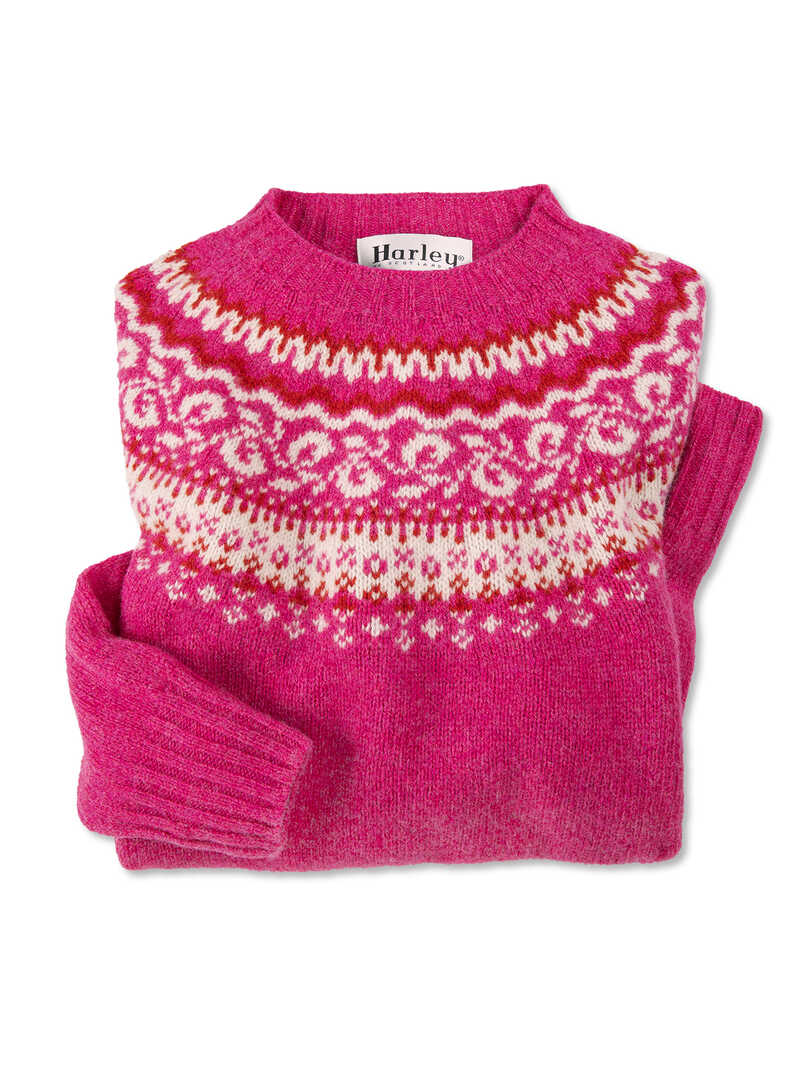 Fair-Isle-Pullover aus Shetlandwolle