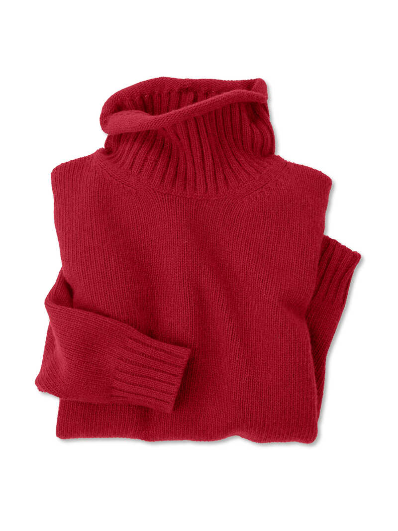 Roter Turtleneck-Pullover