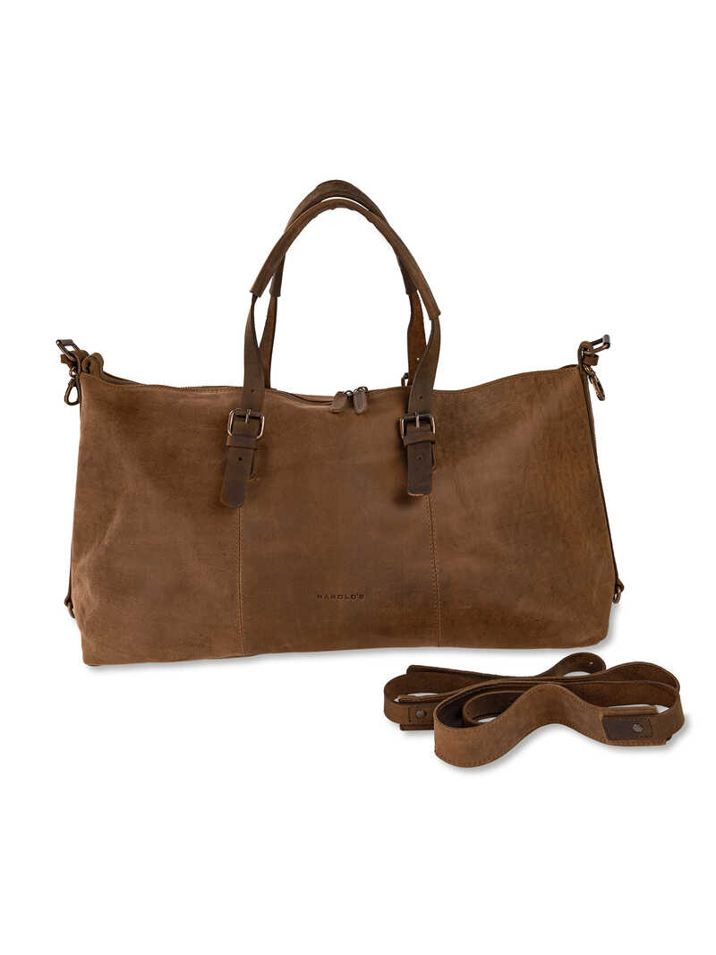 Leder-Weekender-Tasche