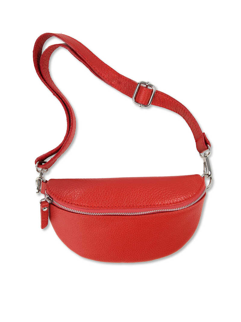 Rote Grteltasche aus Leder