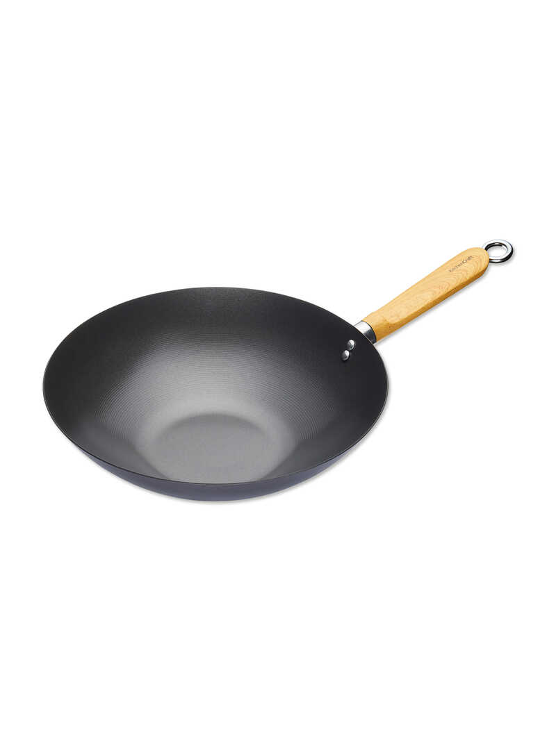 Wok-Pfanne aus Carbonstahl Durchmesser 30 cm