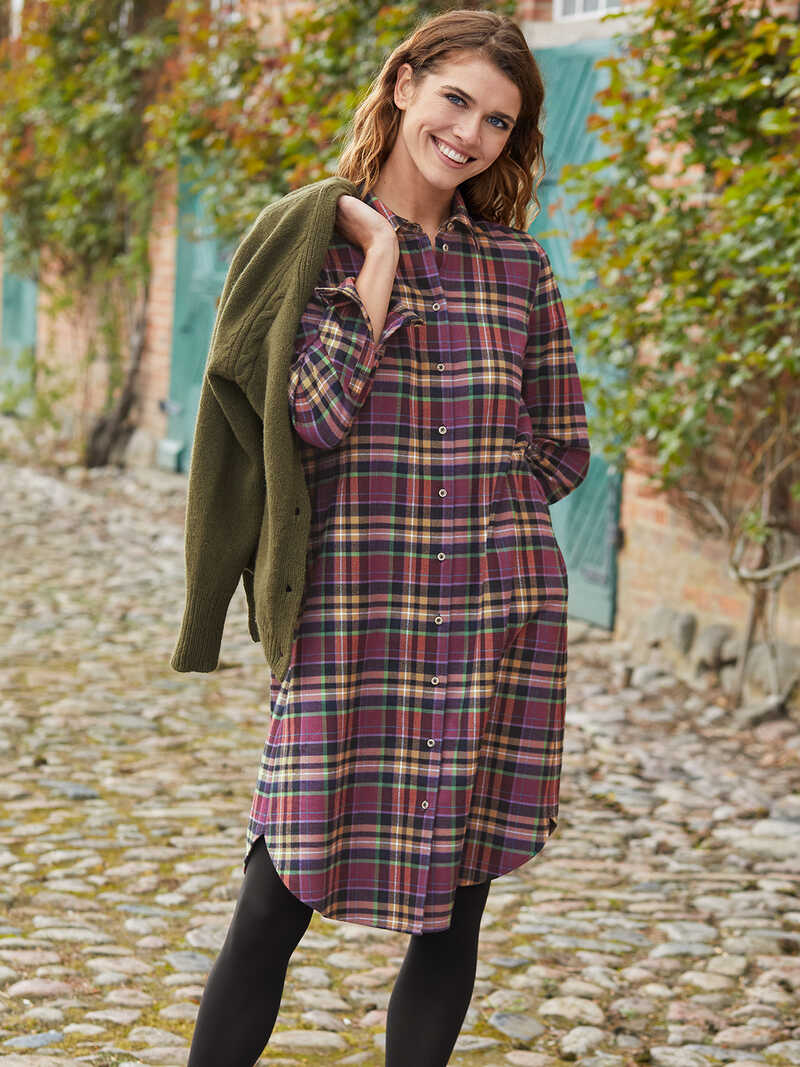 Flanell-Hemdblusenkleid Heather