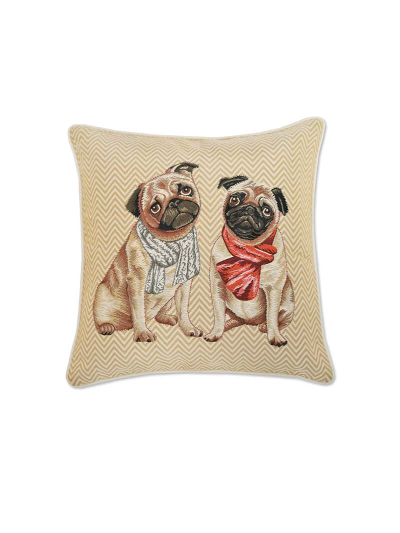 Deko-Kissen Pugs with Scarves