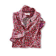 Cordbluse mit Liberty-Print Pomegranate