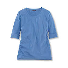 Blaues Rundhals-Damenshirt