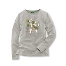 Graues Printshirt Cotton Plant