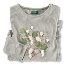 Graues Printshirt Cotton Plant