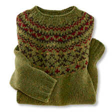 Schottischer Donegal-Pullover mit Fair Isle Miuster