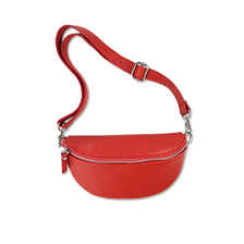 Rote Grteltasche aus Leder