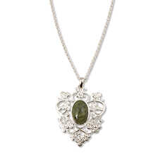 Irische Kette Celtic Shamrock mit Connemara-Marmor