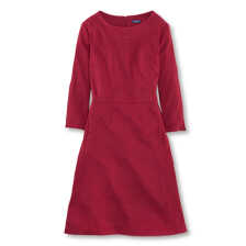 Rotes Winter-Jerseykleid mit Rundhals