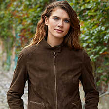 Damen-Lederjacke aus Ziegenvelours