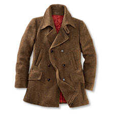 Pea Coat aus Fischgrat-Tweed